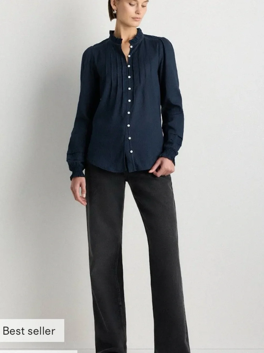 Quince Organic Textured Cotton Pleasant Blouse - Picture 2 of 8